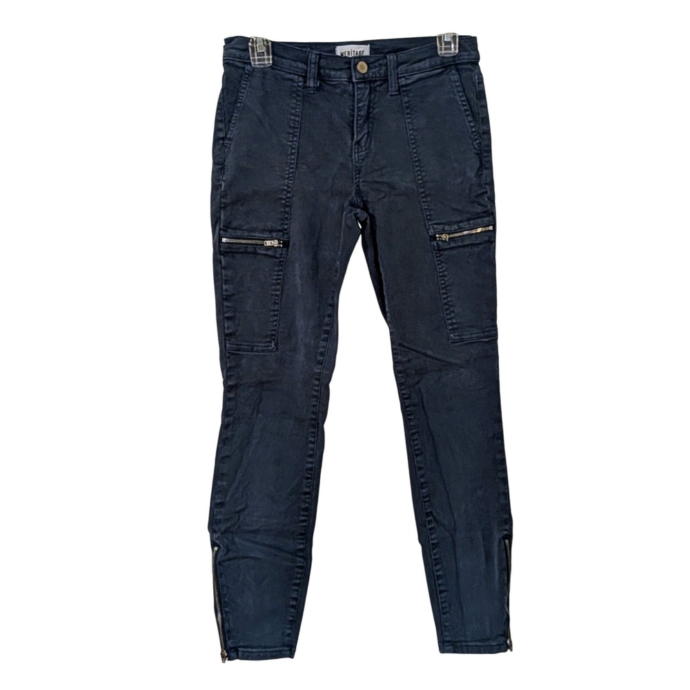 MERITAGE Women's Size‎ 6 Cargo Pants Zip Pockets Ankle Zips Blue